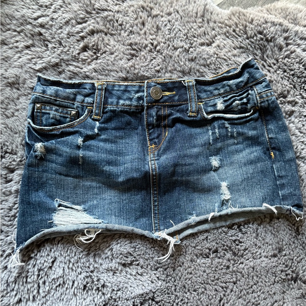 Aeropostale Blue Denim Mini Skirt Casual